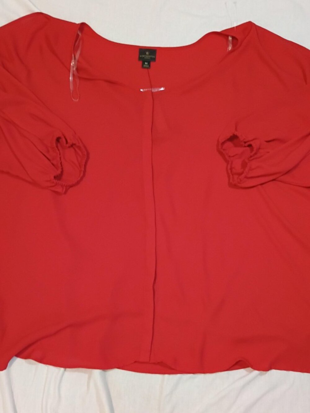 Worthington/Blouse/Womens 3X/Red/Flowy Relaxed Fit Career Office Plus Size NWT C